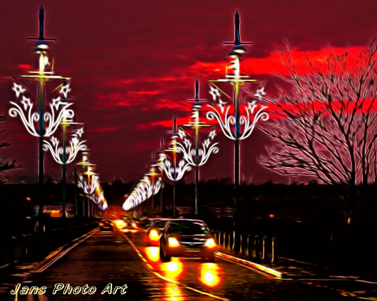 Christmas Light Sunset