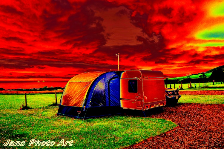 Red Sky At The Camp Site