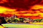 Fiery Sky Over The Castle